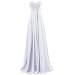 Ouman Sweetheart Bridesmaid Chiffon Prom Dress Long Evening Gown White 2XL