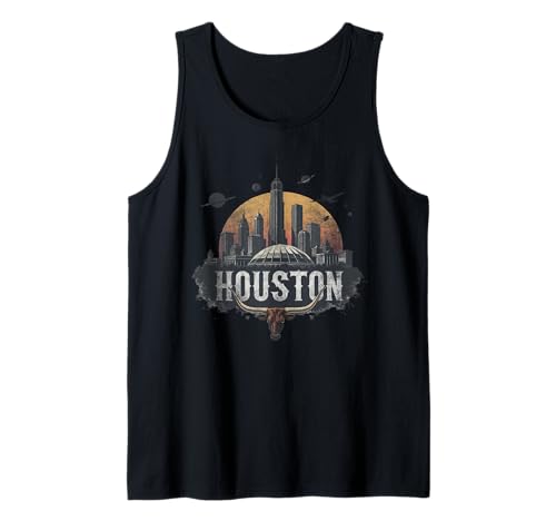 Recuerdo vintage retro del paisaje de Houston Camiseta sin Mangas