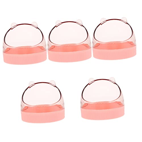 POPETPOP 5 Pièces Mangeoire pour Lapin Ménage Hamster Hérisson Acrylique Fournir Animaux Transparent Accessoire Cochon d'Inde Nourriture Furet Rose Bols Plateau Gerbille pour Accrocher