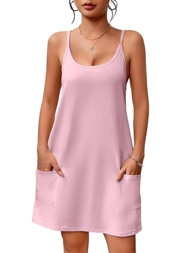 Ekouaer Nightgowns for Women Cotton Sleepwear Adjustable Spaghetti