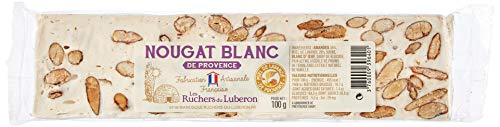 Les Ruchers du Luberon - Nougat Blanc de Provence en Barre 100 g - Nougat Tendre aux Amandes et au Miel de Lavande - Fabrication Artisanale