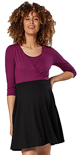 HAPPY MAMA. Damen 2in1 Umstands gerafften Stillkleid Skaterkleid 3/4...