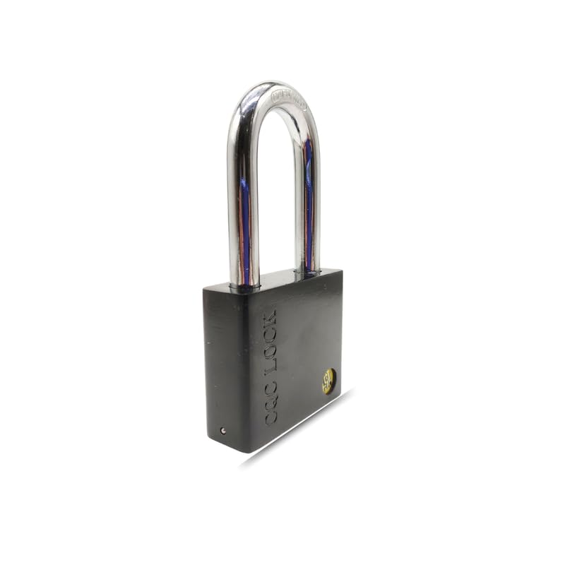 Image of Heavy-Duty Stainless Padlock 60 MM Lock and 3 Keys Hardened Key Padlock Shackle Security Lock for Garage, Door, Containers, Shutter, Locker, Gates Black