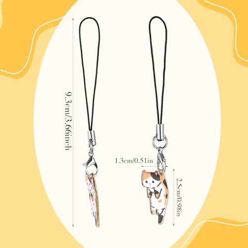 Mabor 6 Pcs Cat Phone Charm Aesthetic Cell Phone Charm Kawaii With Handmade Cute Hanging Pendants Decor Hanging Cat for Backpack, Wallet, Keychain Pendant - Image 3