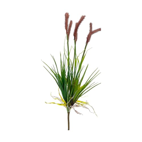 RXMORI Pianta di Fiori Secchi con Code di Coniglio, Decorazione di Erba di Pampa Finta, Erba di Pampa Secca, Steli di Verde Artificiale, Arbusti di Erba Artificiale per la (1 pz