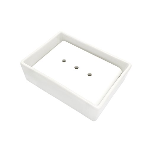 lofekea Ceramic Soap Dish Soap Holder for Bathroom and Shower Double Layer Draining