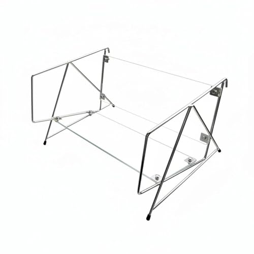 Bffcnl Porte-Revues Morniste Transparent Rangement Livres En Verre Robuste Support Présentation Bureau pour Salon, Argent 40cm De Long