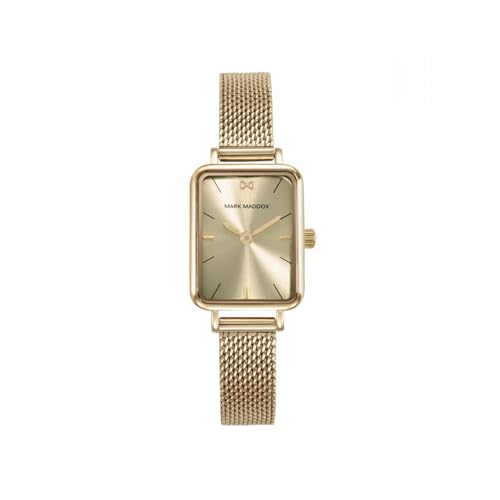 Mark Maddox Reloj Mujer Alfama MM1025-27, Caja y Malla Milanesa Acero IP Dorado, Esfera Dorada, 2 Agujas, Impermeable Mark Maddox Reloj Mujer Alfama MM1025-27, Caja y Malla Milanesa Acero IP Dorado, Esfera Dorada, 2 Agujas, Impermeable