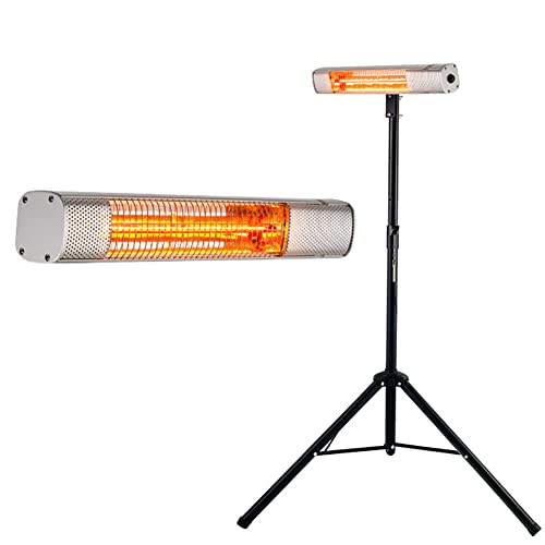 1500 W Infrarot- Terrassenheizung, Außen- oder Innenraumheizung mit Stativ/ Wandmontage, höhenverstellbar, IP65 wasserdicht