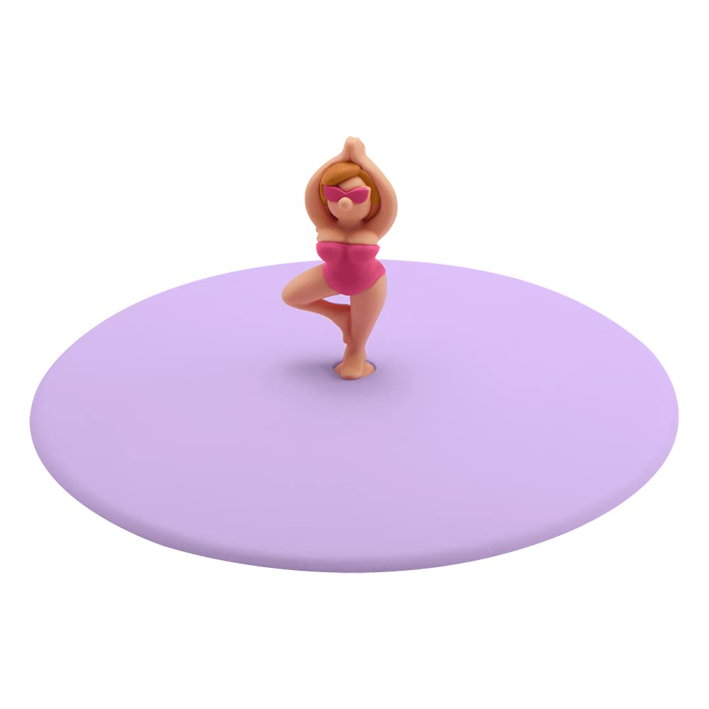 Lurch 210847 My Lid Beach Girls Yolanda Yoga, Glass Cover Made of BPA-Free Premium Platinum Silicone, Diameter 10.5 cm