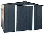 Duramax ECO 8x6 Metal Garden Storage Shed (4.77 m²), Hot-Dipped Galvanized Steel Tool Shed, All Weather Resistant with Reinforced Roof Structure, Maintenance-Free Outdoor Storage House, Anthracite