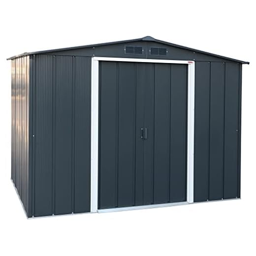 Duramax Caseta de jardín de Metal Eco Altea 8x6 de Color Gris Antracita con Unas Medidas 1.822 x 2.620 x 1.910 mm. y Superficie: 4,77