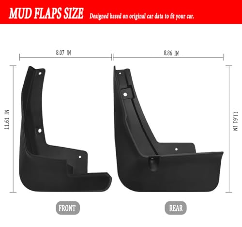 Image of Mud Flaps Guards Fit for 2022-2024 Toyota Avanza, Front & Rear Splash Guards Accessories - 4 Pc, Black
