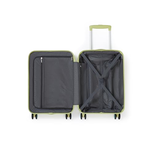 Image of American Tourister Qubiz | Cabin Trolley Bag (55 cm) | 360 8 Wheel Travel Luggage | Hard Case Polypropylene Suitcase | Recessed Combination Lock | Lime & Turquoise