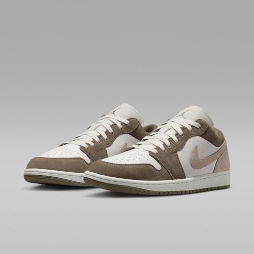 Image of Air Jordan 1 Low Men's Shoes (Olive Grey /Summit White /Pale Ivory /Enigma Stone)
