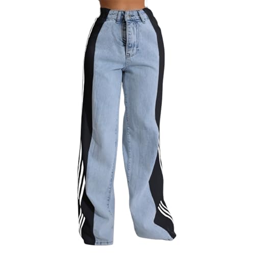 Jean Taille Haute à Rayures FGRID : Le Pantalon Long Droit Extensible pour Retrouver Confiance en Soi
