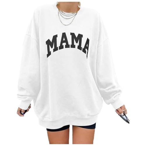 Sweatshirt femme ample blanc style épaules tombantes confortable