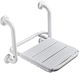 Sicherheitsdesign: Der rutschfeste Wandhocker hat abgerundete Ecken ohne scharfe Kanten; Er kann nicht nur als Badhocker verwendet werden, sondern kann auch als Armlehne an der Seite der Toilette angebracht werden. Es ist sehr gut geeignet für ältere Menschen, Behinderte, Schwangere und Menschen mit eingeschränkter Mobilität.