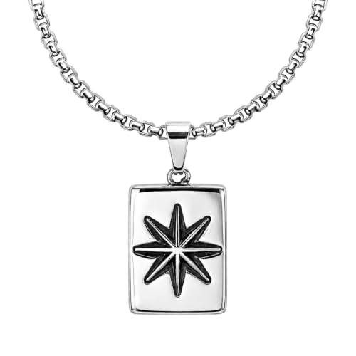 Image of THE MEN THING - Sanatan Divine Symbols Oxidised Pendant Necklace with 24inch Round Box Chain for Men & Boys