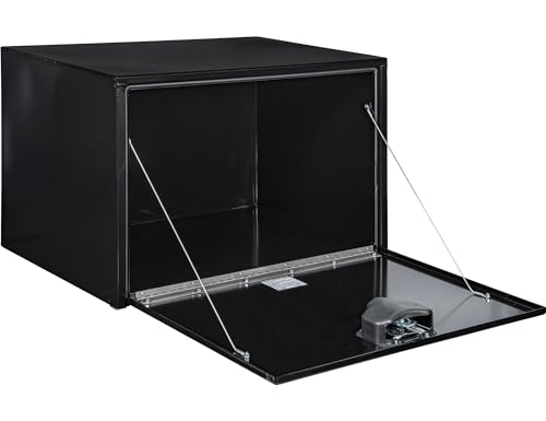 Image of Buyers Products 1704305 Black Steel Underbody Truck Tool Box - 24 x 24 x 36 Inch - Truck Bed & Underbelly RV Storage Box, Locking T-Latch, Weather-Resistant, Heavy-Duty Flatbed Job Box, Made in USA