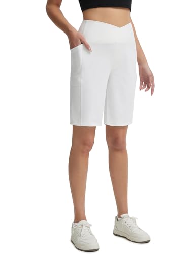 Legging court femmes yoga pilates 23cm baleaf short ample avec poche cross waist