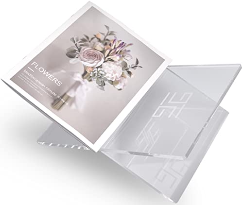 Honygebia-Support-Livre-en-Acrylique-Transparent-Porte-Livre-en-Acrylique-Cadre-en-Croix-Support-de-Livre-Ouvert-pour-Affichage-et-la-Lecture-Convient-pour-Art-Bible-Cuisine-Magazine-Recette