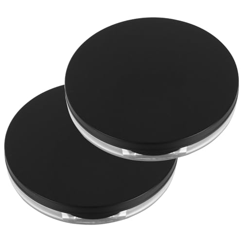 HEANUJJ Caja Vacía para Polvos Sueltos 5g, 2 Unidades, Plástico Mate Negro con Borla y Cedazo, Estuche Portátil para Maquillaje y Viaje, Contenedor Compacto para Cosméticos