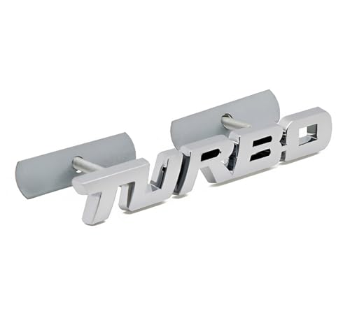 Image of 1X Metal Turbo Grille Front Emblem 3D Badge Sticker Replacement for Universal Cars (Silver)