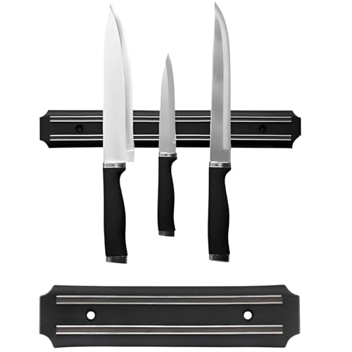 Premium Magnetic Knife Holder Wall Mounted Magnetic Knife Strip Kitchen Utensil Holder Organizer Tool Durable and Stylish Black 20cm, 33cm, 55cm (20CM)
