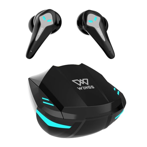 Image of Wings Phantom 320 Gaming in Ear Earbuds Earbuds with Bluetooth 5.3, Best Gaming Earphones with Gaming Mode 40ms Latency, Earpods Sync App Support, New Earbuds with Gaming Inspired Design