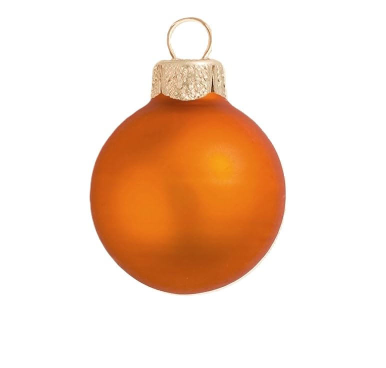 Whitehurst 8ct Pumpkin Orange Matte Glass Christmas Ball Ornaments 3.25
