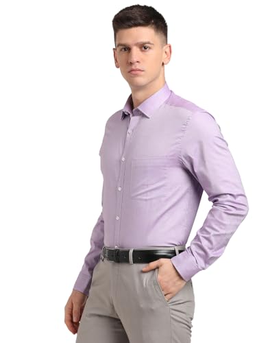 Image of Turtle Men 100% Cotton Slim Fit Lemon Solid Formal Shirt