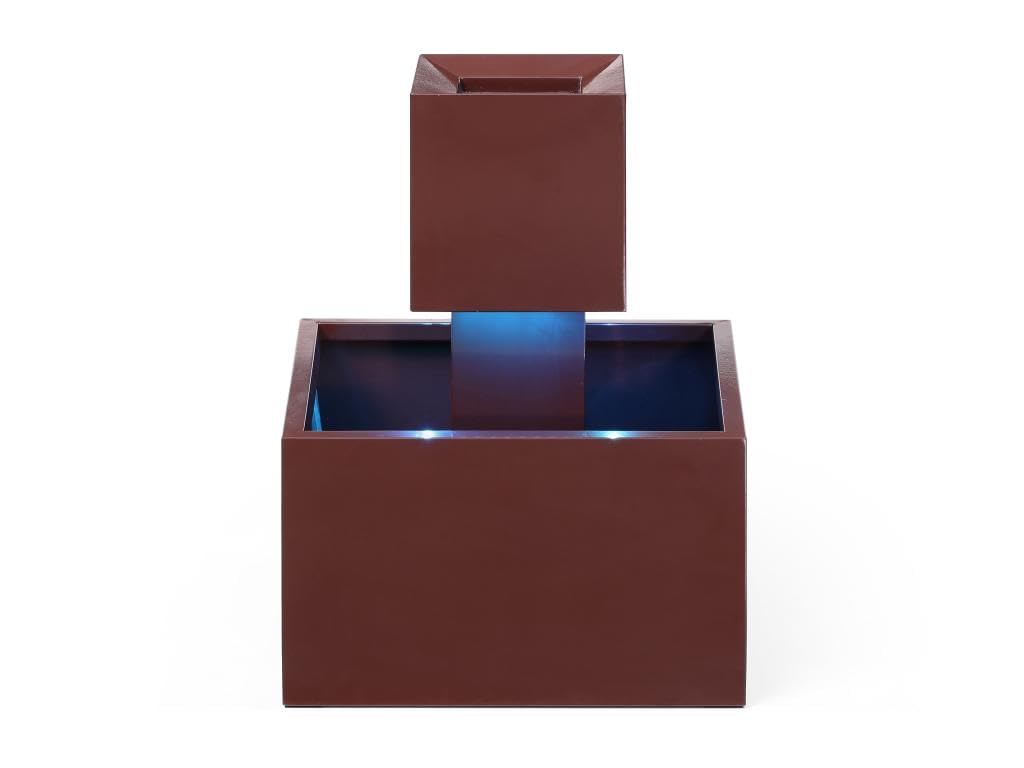 Vente-unique - Fuente de Exterior de Acero Inoxidable con LED - Alt. 65 cm - Terracota - CARDINA