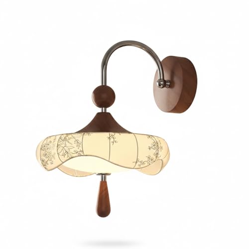 Aplique de Pared LED Oriental Lámpara de Madera sin Cables Vistos Iluminación Elegante 2