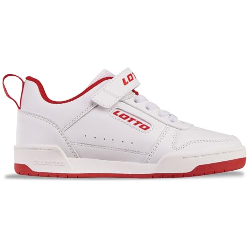 Lotto Toco BC K, Scarpe da Ginnastica, Bianco Rosso, 30 EU