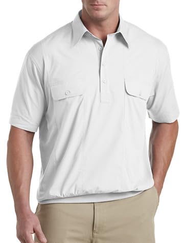 Harbor Bay by DXL Men's Big and Tall Banded-Hem Polo Shirt