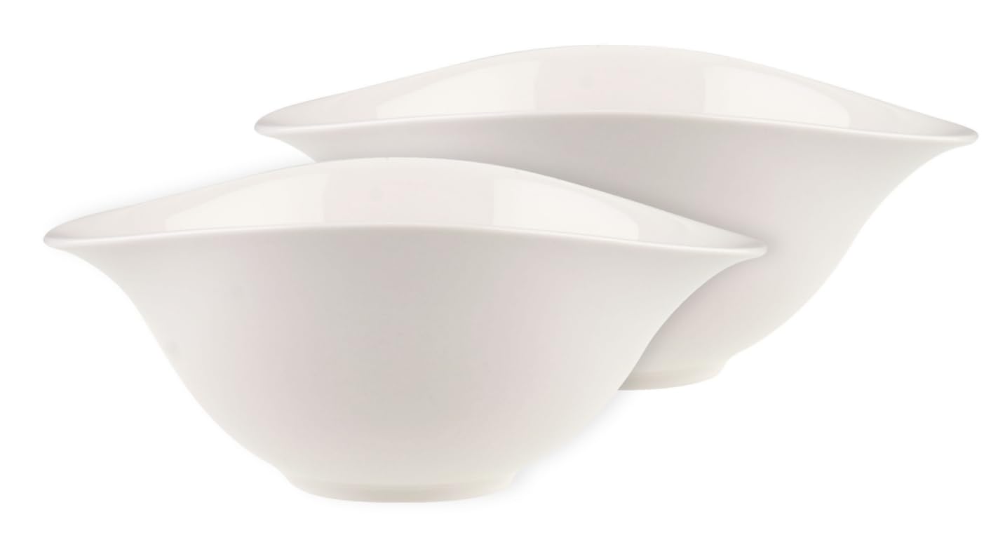 Villeroy & Boch - Vapiano Salatschalen-Set 2 teilig Weiß, Spülmaschinenfest, Mikrowellensicher, Salatteller, Servierschüsseln, Geschirr, Keramik Schalen, Schüsseln, Salatschüsseln, Premium Porzellan