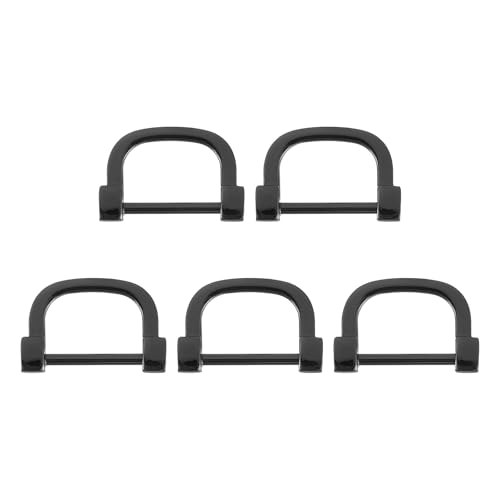 Anneau en D à visser 2,5 cm boucle fer à cheval en U pour sac noir lot de 5