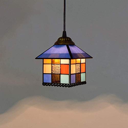 Lustre Tiffany 8 Pouces Suspension Européenne Rétro pour Salon et Entrée Chic