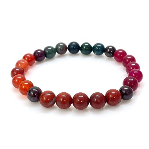 Root Number 9 Bracelet | 8mm Red Jasper Carnelian Bloodstone Red Obsidian Garnet Certified Crystal Bracelet Gift for Born on 9th, 18th, 27th