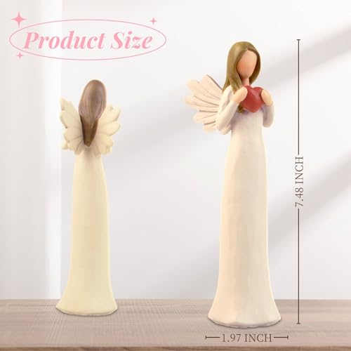 Figura de Ángel Guardian con Corazón en Resina 7.48 in miniatura 5