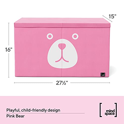 Mindspace Nursery Storage Bins For Kids Storage, Soft Toy Box With Lid - Toddler Toy Storage, Baby Toy Storage Bins - Baby Toy Organizer For Girls & Boys - Large Toy Bin For Kids Toy Storage, Pink #TOP2