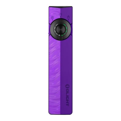 Image of OLIGHT ArkPro EDC Flat Flashlight Rechargeable, Pocket Light, Nebula Violet | Green Beam, White LED, UV Flashlight, 1500 Lumens Flash Light, USB-C Magnetic, Camping Lights, Emergency Work Outdoor Home