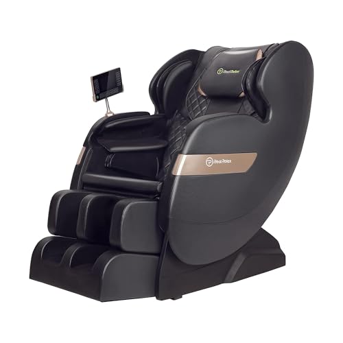 Real Relax 2025 Massage Chair, Full Body Airbag, Dual core S Track, Zero Gravity with App Control and Heat Function, Fit Office and Home, Black and Gold