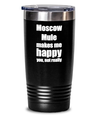 Moscow Mule Cocktail Tumbler Lover Fan Funny Gift Idea For Friend Alcohol Mixed Drink Coffee Tea Insulated Cup With Lid Black 20 Oz