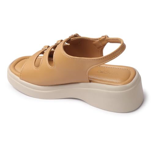 Image of Vendoz Women Stylish Slippers Wedges I Flat Slip on Sandals I Stylish and Casual for Everyday use I Comfortable & Lightweight for Girls & Ladies SD301