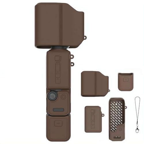 For DJI Osmo Pocket 4P��p �P�[�X �J�o�[ �V���R���ی�Z�b�g �{�f�B/�����Y�L���b�v/�X�N���[���J�o�[/�l�W���n���h���J�o�[�t�� ���M�ʋC�E �����h�~�X�g���b�v ����~�߃O���b�v �A�E�g �B�e���������� DJI �I�Y�� Pocket