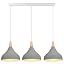 Suspension Luminaire 3 Lampes IDEGU Rétro E27 - Abat-jour Goutte Couleurs Macaron 20cm