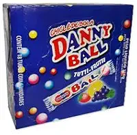 Danny Ball Chicle de Bola, Display com 18 Tubos, 6 Unidades por Tubo,