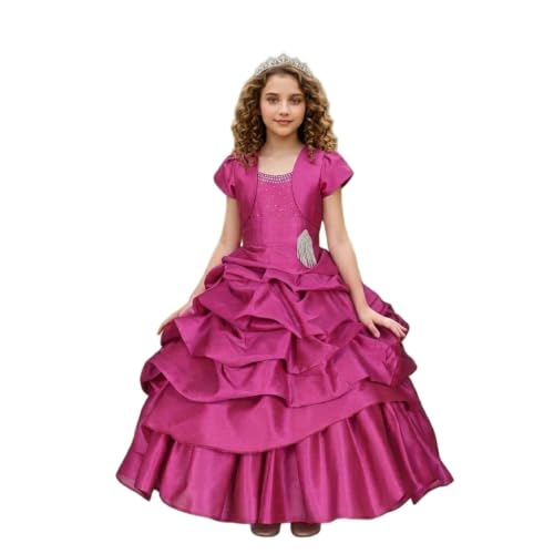 Image of Ripening Baby Girls V-Nack Satin Fit and Flare Trendy & Stylish Designs Kids Long Maxi Dress